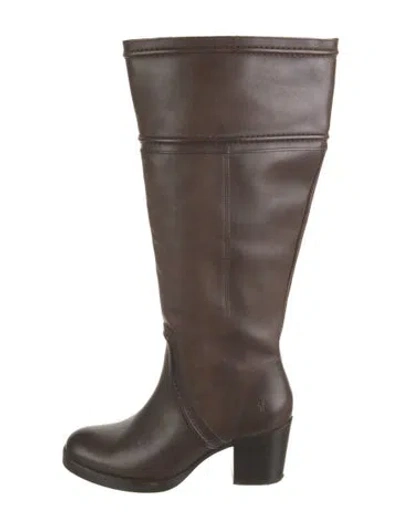 Pre-owned Frye Leather Riding Boots In Brown