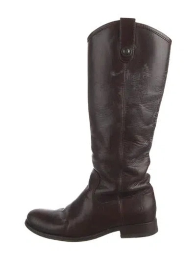 Pre-owned Frye Leather Riding Boots In Brown