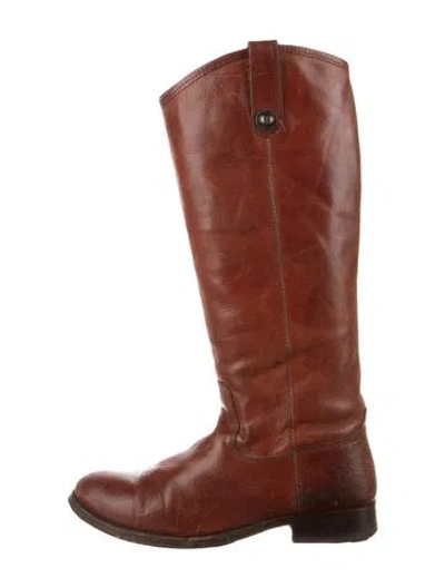 Pre-owned Frye Leather Riding Boots In Brown