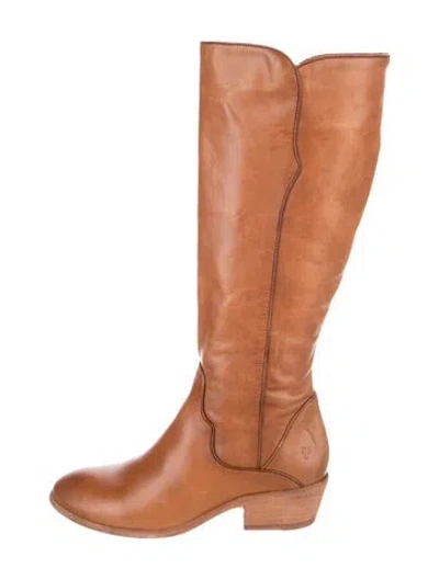 Pre-owned Frye Leather Riding Boots In Brown