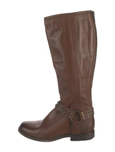 Pre-owned Frye Leather Riding Boots In Brown