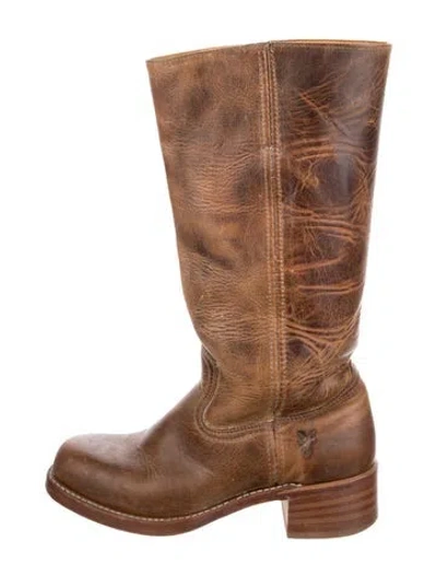 Pre-owned Frye Leather Riding Boots In Brown