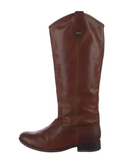 Pre-owned Frye Leather Riding Boots In Brown