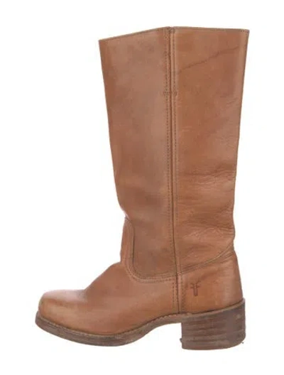 Pre-owned Frye Leather Riding Boots In Brown