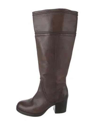 Pre-owned Frye Leather Riding Boots In Brown