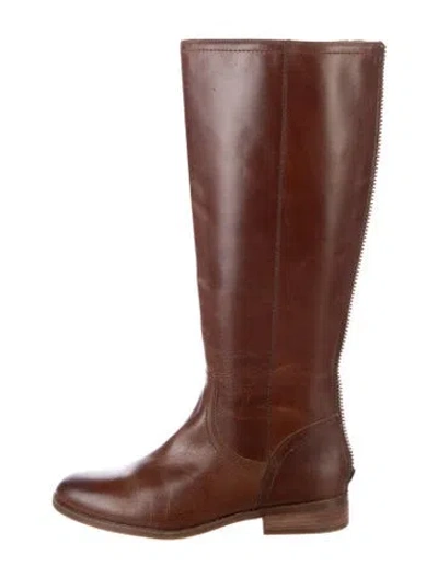 Pre-owned Frye Leather Riding Boots In Brown