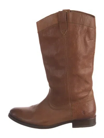 Pre-owned Frye Leather Riding Boots In Brown