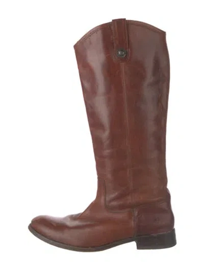 Pre-owned Frye Leather Riding Boots In Brown