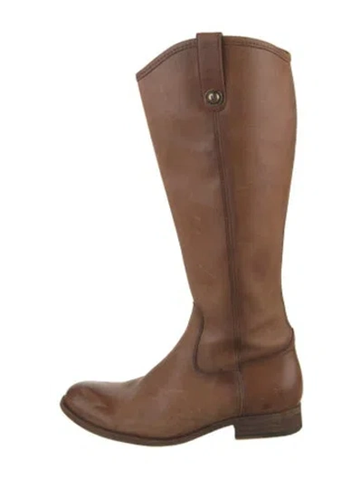Pre-owned Frye Leather Riding Boots In Brown