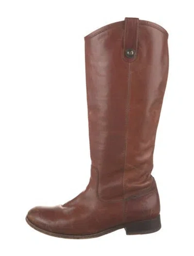 Pre-owned Frye Leather Riding Boots In Brown