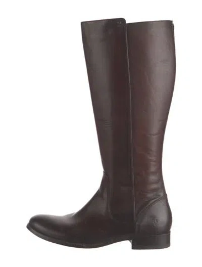 Pre-owned Frye Leather Riding Boots In Brown