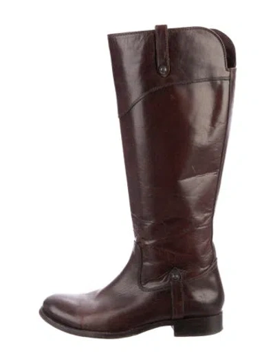 Pre-owned Frye Leather Riding Boots In Brown