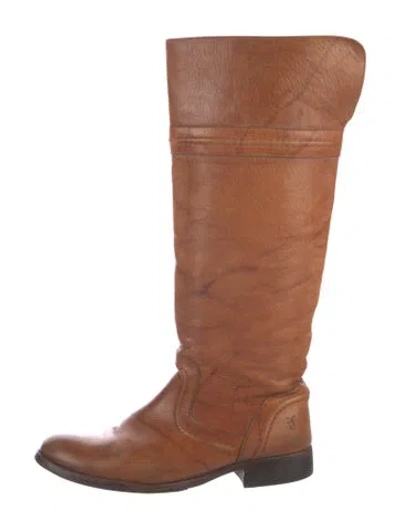 Pre-owned Frye Leather Riding Boots In Brown