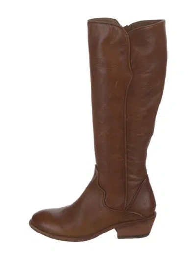 Pre-owned Frye Leather Riding Boots In Brown