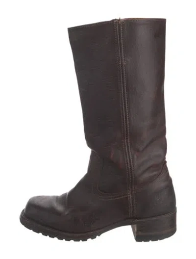 Pre-owned Frye Leather Riding Boots In Brown