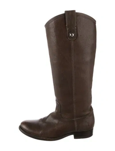 Pre-owned Frye Leather Riding Boots In Brown