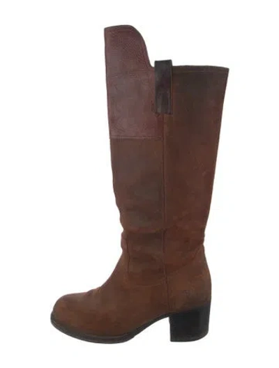 Pre-owned Frye Leather Riding Boots In Brown