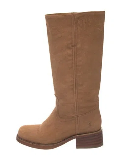 Pre-owned Frye Leather Riding Boots In Brown