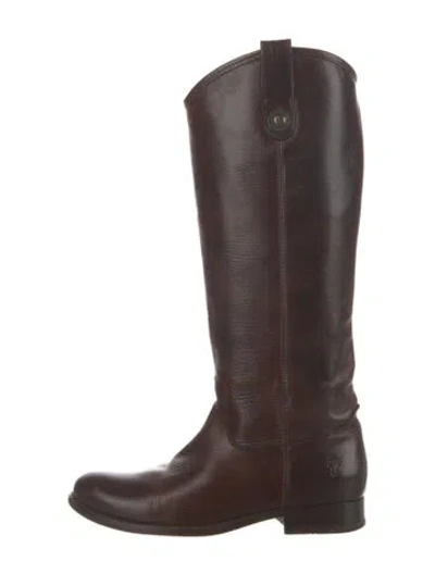 Pre-owned Frye Leather Riding Boots In Brown