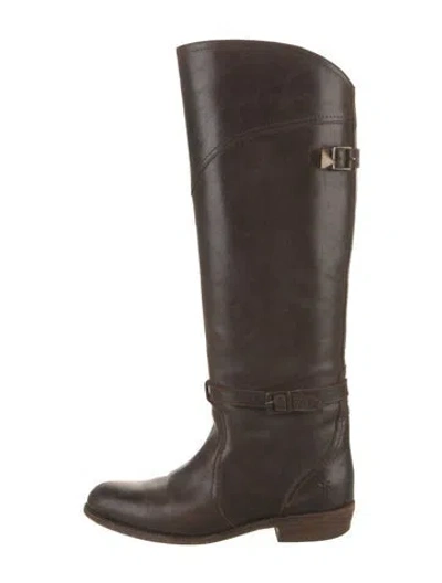 Pre-owned Frye Leather Riding Boots In Brown
