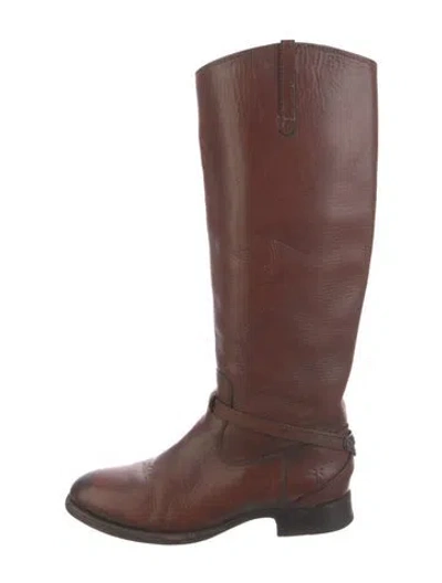 Pre-owned Frye Leather Riding Boots In Brown
