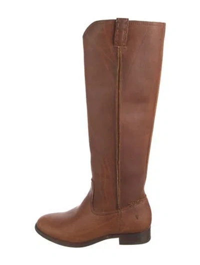 Pre-owned Frye Leather Riding Boots In Brown