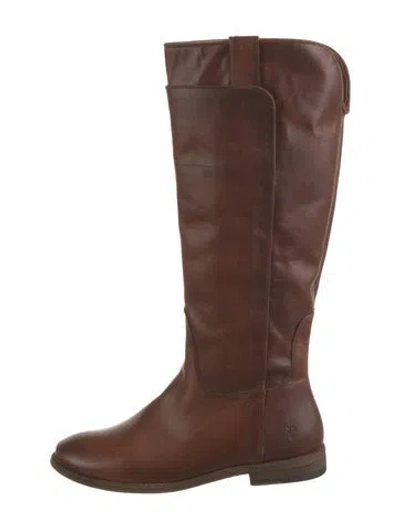 Pre-owned Frye Leather Riding Boots In Brown