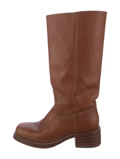 Pre-owned Frye Leather Riding Boots In Brown