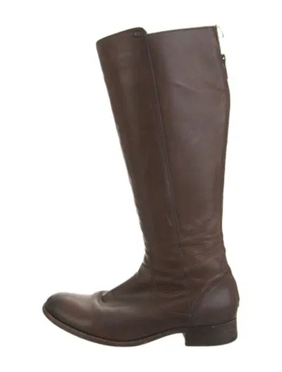 Pre-owned Frye Leather Riding Boots In Brown