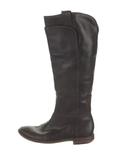 Pre-owned Frye Leather Riding Boots In Brown