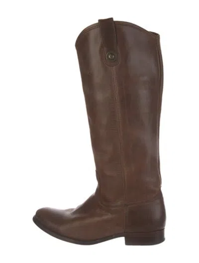 Pre-owned Frye Leather Riding Boots In Brown