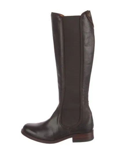 Pre-owned Frye Leather Riding Boots In Brown