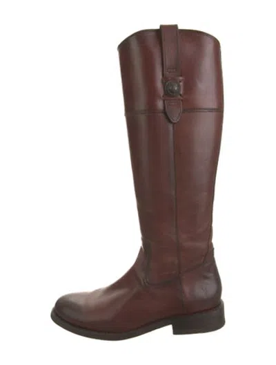 Pre-owned Frye Leather Riding Boots In Brown