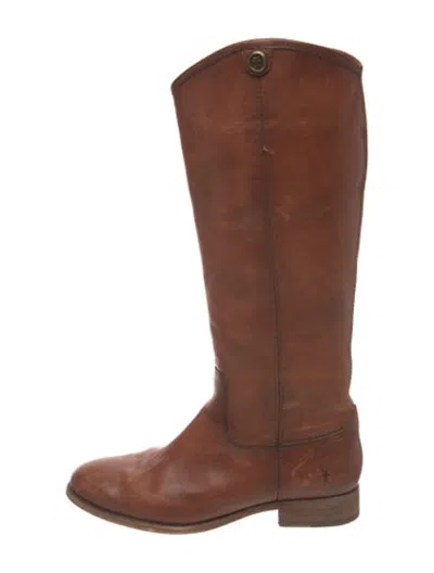 Pre-owned Frye Leather Riding Boots In Brown