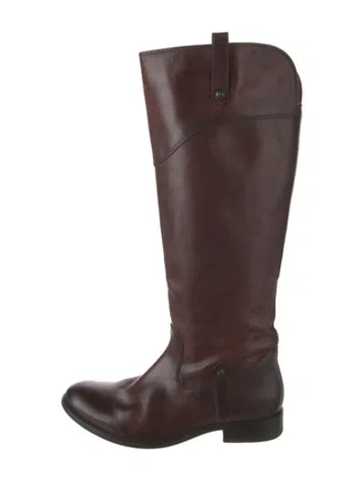 Pre-owned Frye Leather Riding Boots In Brown