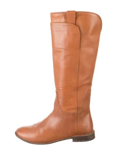 Pre-owned Frye Leather Riding Boots In Brown/neutrals