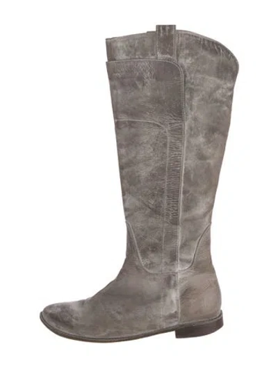 Pre-owned Frye Leather Riding Boots In Gray