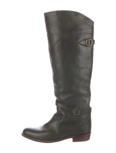 Pre-owned Frye Leather Riding Boots In Green