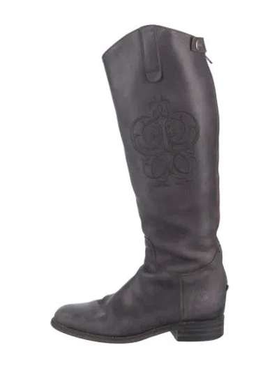 Pre-owned Frye Leather Riding Boots In Grey