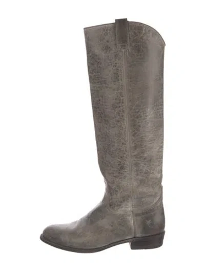Pre-owned Frye Leather Riding Boots In Grey