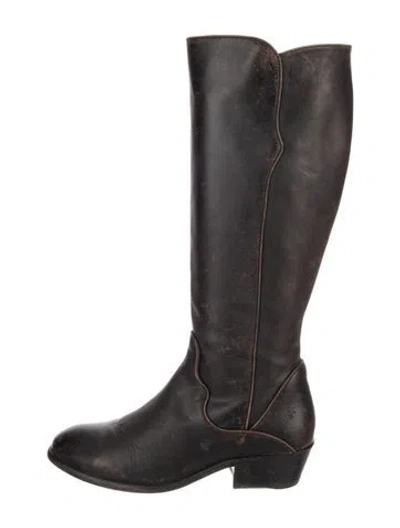 Pre-owned Frye Leather Riding Boots In Grey