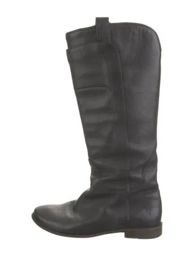 Pre-owned Frye Leather Riding Boots In Grey