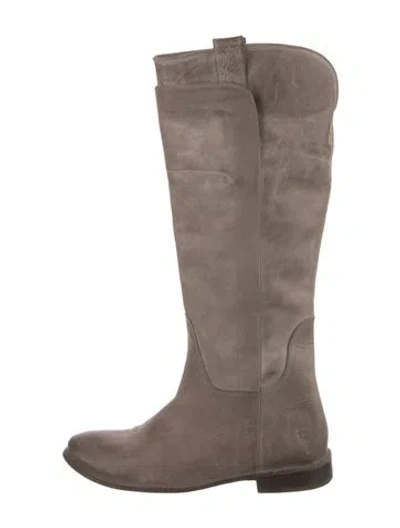 Pre-owned Frye Leather Riding Boots In Neutral
