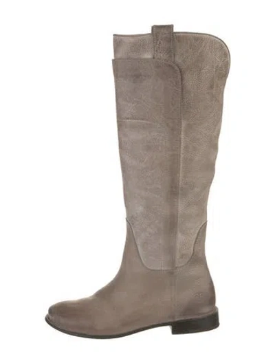 Pre-owned Frye Leather Riding Boots In Neutral