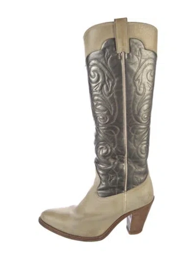 Pre-owned Frye Leather Riding Boots In Neutral
