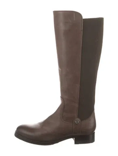 Pre-owned Frye Leather Riding Boots In Neutral