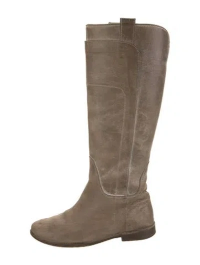 Pre-owned Frye Leather Riding Boots In Neutral