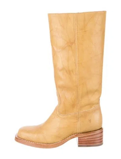 Pre-owned Frye Leather Riding Boots In Neutral