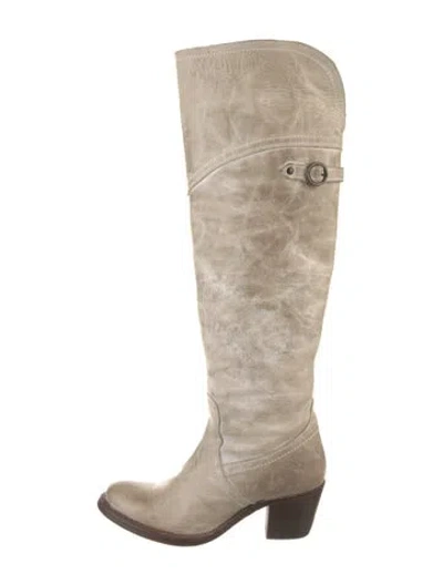 Pre-owned Frye Leather Riding Boots In Neutral