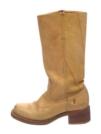 Pre-owned Frye Leather Riding Boots In Neutrals